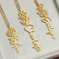 Birth Month Flower Name Necklace